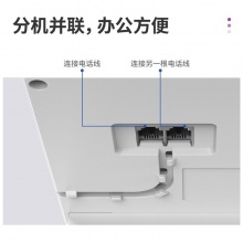 得力（deli)电话机座机 固定电话 办公家用 45°倾角 铃声选择 白色13560