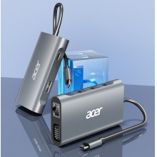 宏碁（acer）Type-C 7合1扩展坞USB分线器HDMI/VGA/网口 适用于笔记本电脑苹果华为转换器转接头