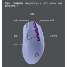 罗技（G）G304无线鼠标 游戏电竞鼠标机械 中小手鼠标英雄联盟吃鸡FPS便携轻量化 6键可编程送男友生日礼物 G304白色